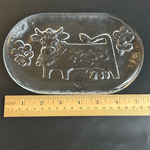 Butter Cheese Plate Glass Olma Cow Glasi Hergiswil Roberto Niederer Switzerland - Picture 3 of 7